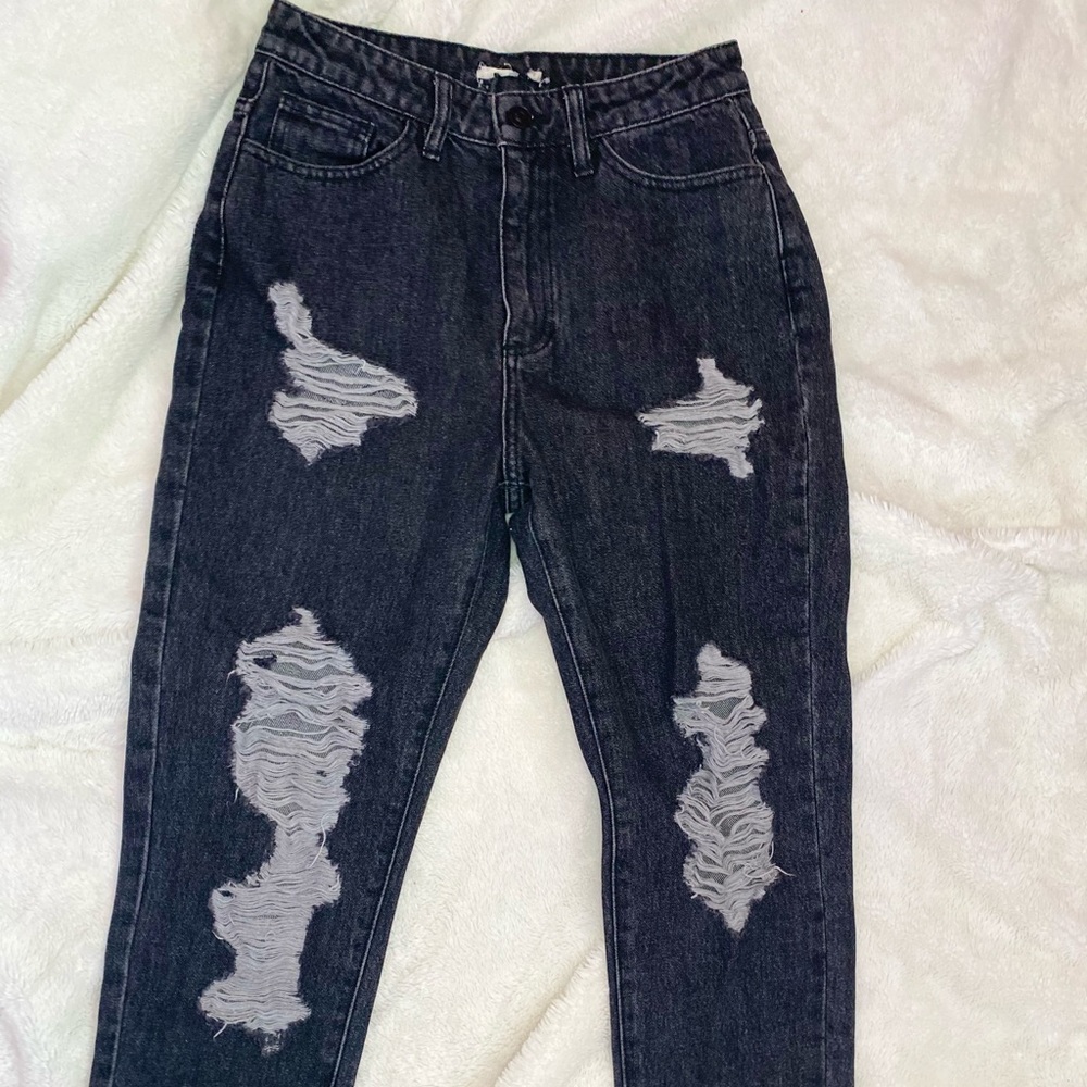 Black denim jeans